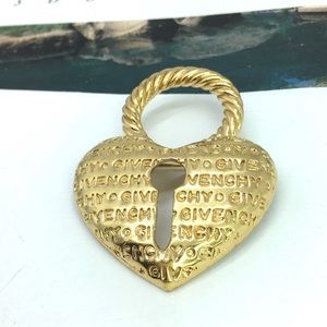 Givenchy Paris New York heart block brooch pin